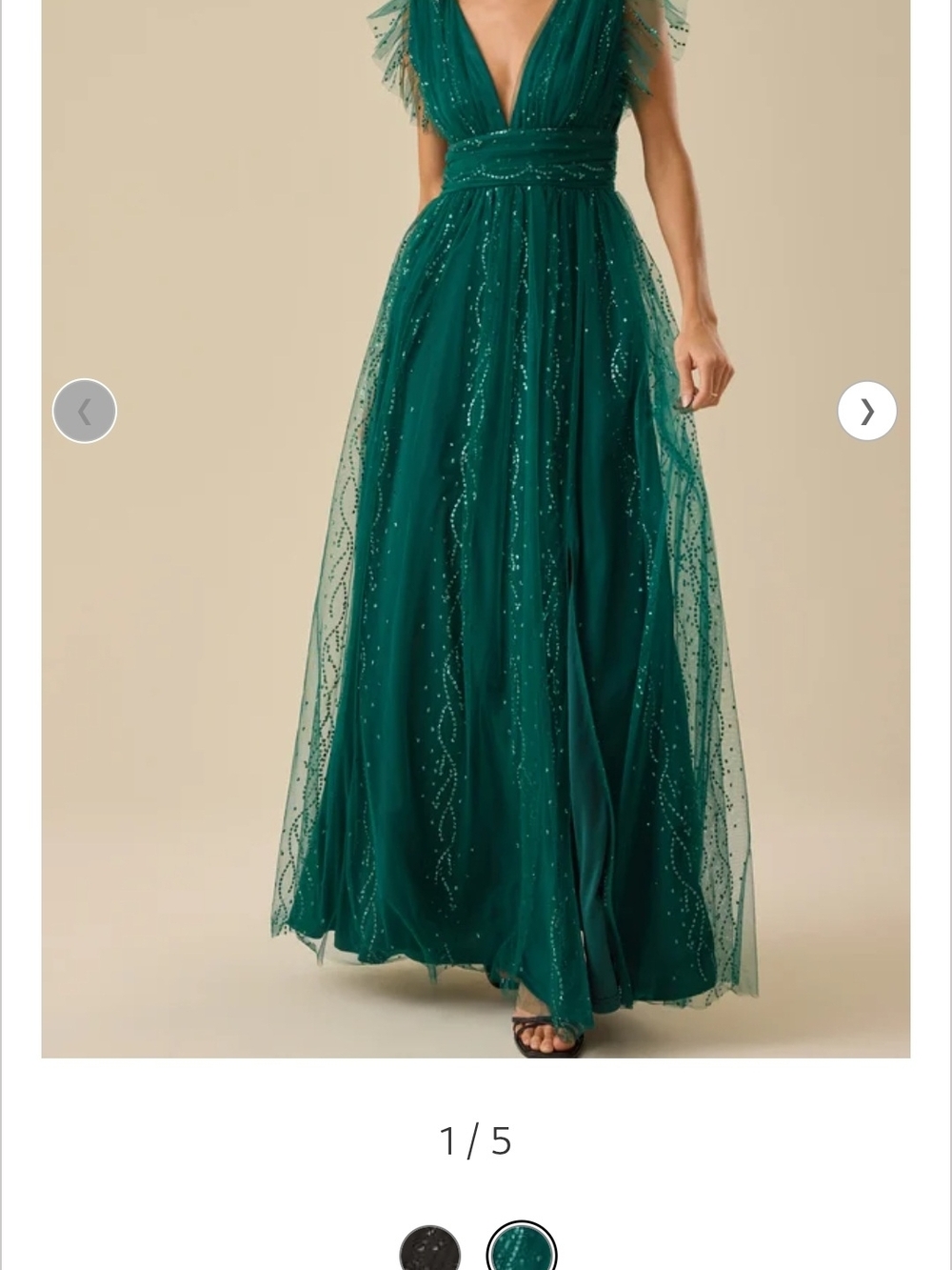 Altar'd State Emerald Green Tulle Evening Gown